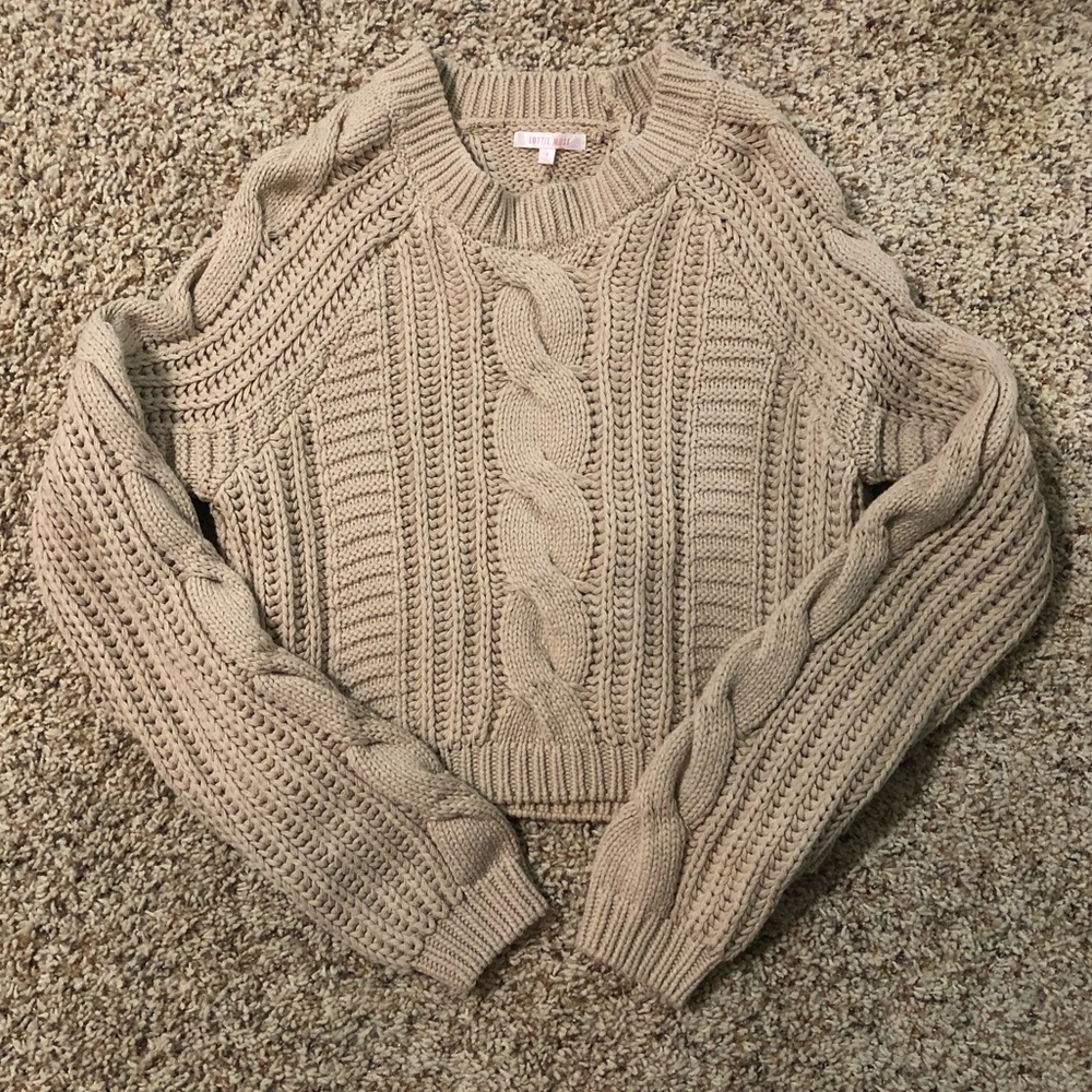 Tan Cropped Sweater